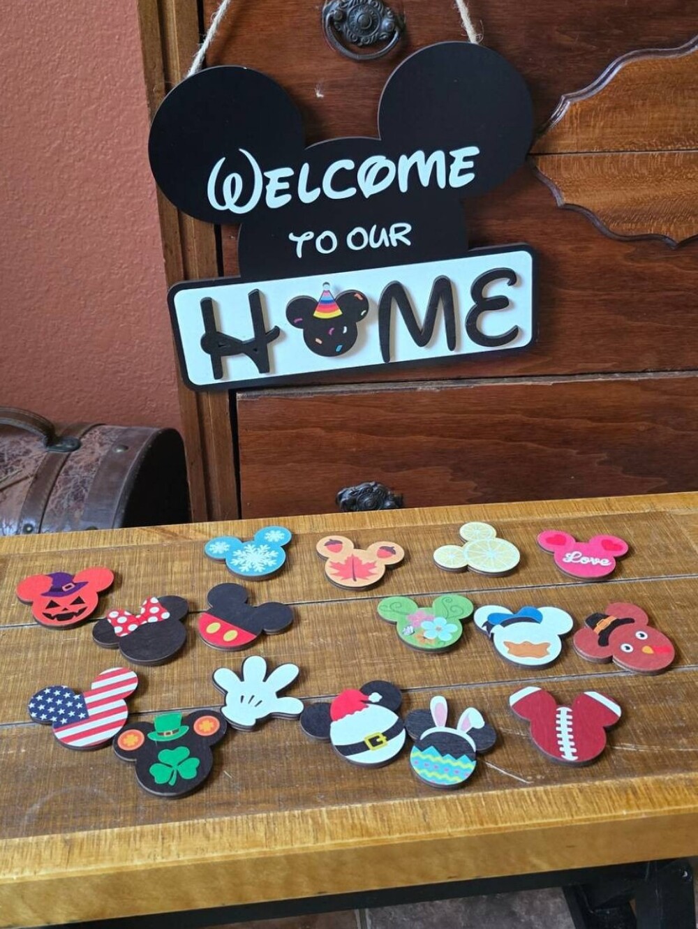 Tote BAG & Disney Black & White Mickey Welcome Home Sign & Disney
